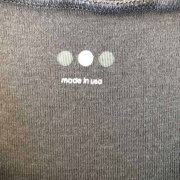 Three Dots Grey Top with Pleated Yoke, Large Collar - Picture 6 of 8